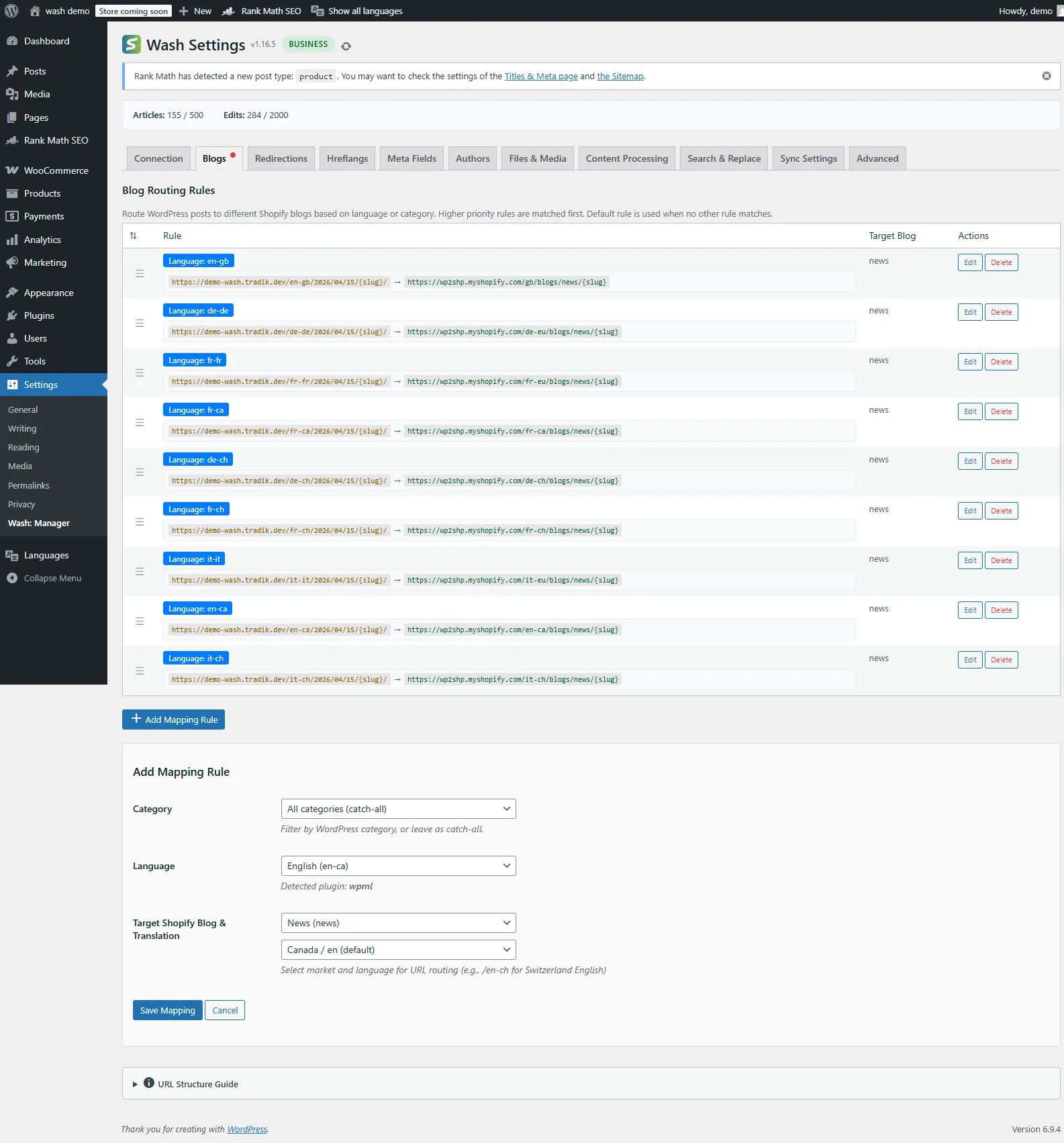Blog Routing Rules in WordPress